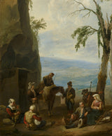 johannes-lingelbach-1660-italienskt-landskap-med-vilande-bönder-konst-tryck-konst-reproduktion-väggkonst-id-ay4iafyqh