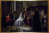 auguste-victor-pluyette-1867-keiseren-keiserinnen-og-kronprinsen-besøksrom-asyl-i-fontainebleau-kunst-trykk-kunst-reproduksjon-vegg-kunst