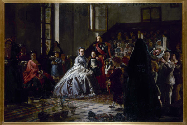 auguste-victor-pluyette-1867-the-emperor-the-empress-and-crown-prince-visiting-room-asylum-in-fontainebleau-art-print-fine-art-reproduction-wall-art