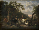 讓-路易斯-德馬納-1780-意大利風景與牧羊人和動物在噴泉藝術印刷品美術複製品牆藝術 id-ay4xhln9p