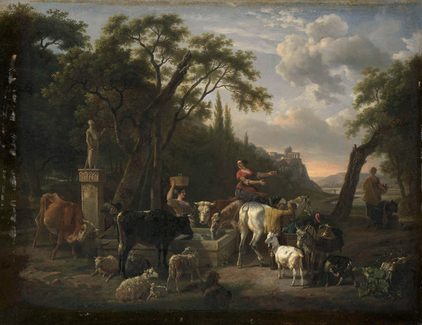jean-louis-demarne-1780-italian-landscape-with-shepherds-and-animals-at-a-fountain-art-print-fine-art-reproduction-wall-art-id-ay4xhln9p