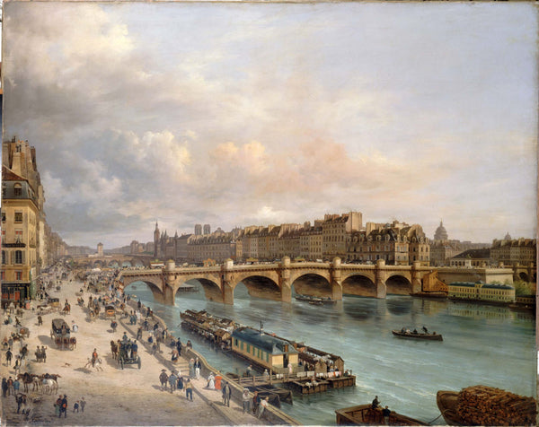 giuseppe-canella-1832-the-cite-and-the-pont-neuf-seen-from-the-louvre-dock-art-print-fine-art-reproduction-wall-art