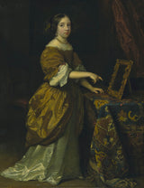 caspar-netscher-1668-girl-standing-before-a-mirror-art-print-fine-art-reproduktion-wall-art-id-ay608oy5e