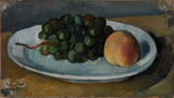保羅·塞尚-盤子上的葡萄和桃子-盤子上的葡萄和桃子-藝術印刷品-美術複製品-牆藝術-id-aya29u5bq