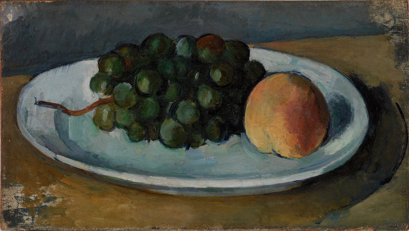paul-cezanne-grapes-and-peach-on-a-plate-bunch-of-grapes-and-peach-on-a-plate-art-print-fine-art-reproduction-wall-art-id-aya29u5bq