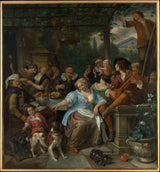 1670年95月9日，快乐的公司在一个露台上打印艺术精美的艺术复制品墙上的艺术ID ayaXNUMXajXNUMXx