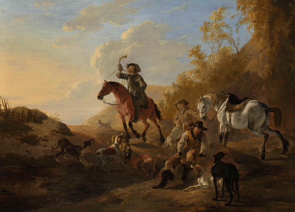 dirk-stoop-1650-hunters-resting-art-print-fine-art-reproduction-wall-art-id-ayb295x7o