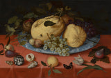 balthasar-van-der-ast-1620水果静物与贝壳和郁金香艺术印刷精美的艺术复制品墙壁艺术id-aybcei93i