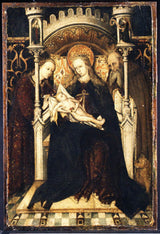spansk-maleren virgin-og-barn-troner-med-hellige-Catherine-og-jerome-art-print-fine-art-gjengivelse-vegg-art-id-ayc41scll