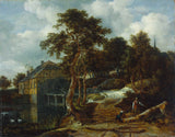 Jacob-isaacksz-van-ruisdael-1661-paisagem-com-moinho-de-água-arte-impressão-belas-artes-reprodução-parede-arte-id-aydcbog69