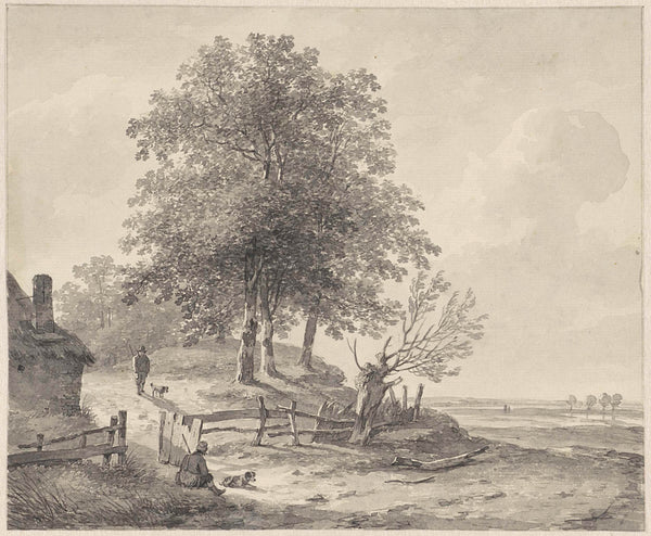 andreas-schelfhout-1797-landscape-with-a-house-on-a-hill-art-print-fine-art-reproduction-wall-art-id-aydzgccxx
