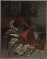 william-merritt-chase-1877-monkeying-with-literatuur-kunstprint-fine-art-reproductie-muurkunst-id-ayeca42zt