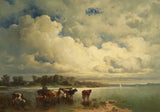 carl-schweninger-da-água-paisagem-com-vacas-impressão-de-arte-reprodução-de-belas-artes-arte-de-parede-id-ayfehmj29