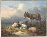 dirk-van-oosterhoudt-1766-paisagem-com-burro-cabra-e-ovelha-impressão de arte-reprodução de belas artes-arte-de-parede-id-ayihnjz8s
