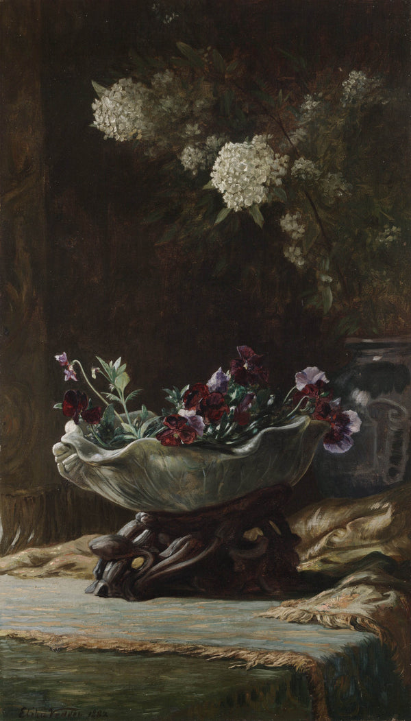 elihu-vedder-1882-pansies-and-spirea-art-print-fine-art-reproduction-wall-art-id-ayjstlh50