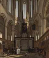 עמנואל-דה-ווייט -1683-קבר מיכאל-דה-רויטר-בכנסייה החדשה-אמסטרדם-הדפס-אמנות-רפרודוקציה-קיר-אמנות-איד-איינהדקטד
