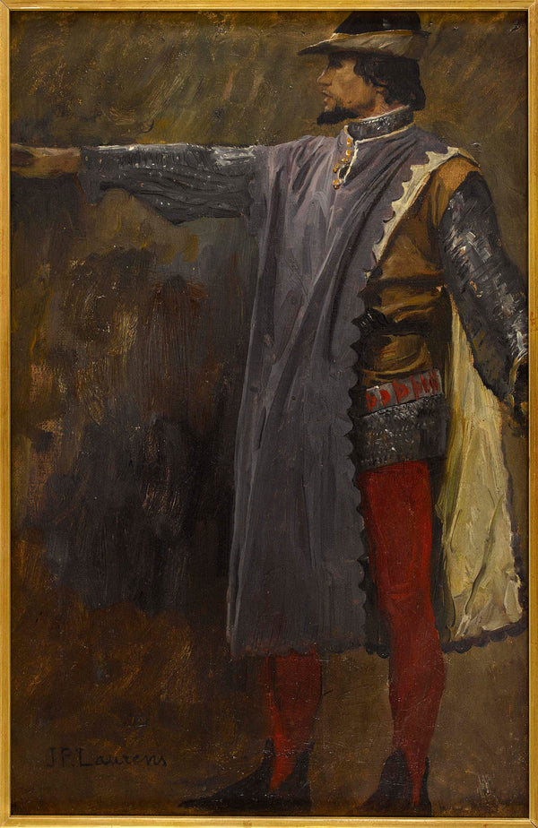 jean-paul-laurens-1889-detailed-outline-for-the-paris-city-hall-etienne-marcel-protects-the-dauphin-art-print-fine-art-reproduction-wall-art