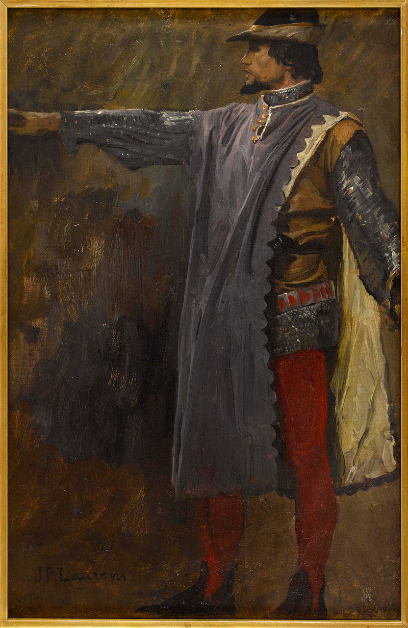 jean-paul-laurens-1889-detailed-outline-for-the-paris-city-hall-etienne-marcel-protects-the-dauphin-art-print-fine-art-reproduction-wall-art