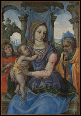raffaellino-del-Garbo-Madonna-and-child-s-Saint-Joseph-and-an-angel-art-print-fine-art-reprodukčnej-wall-art-id-ayou251jn