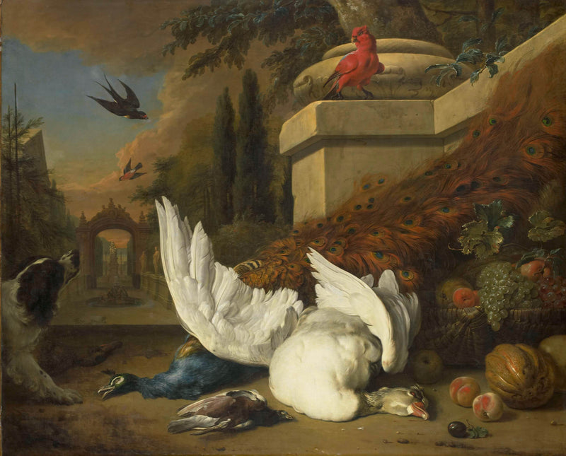 jan-weenix-1700-a-dog-with-a-dead-goose-and-peacock-a-study-of-game-art-print-fine-art-reproduction-wall-art-id-ayrt87wh3