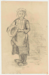 約瑟夫-以色列-1834-站立女孩帶著帽子藝術印刷精美藝術複製品牆藝術 id-ays8l46gd