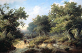 jacob-cremer-1849-wooded-landscape-with-travelers-art-print-fine-art-reproduction-wall-art-id-aytk59s8l