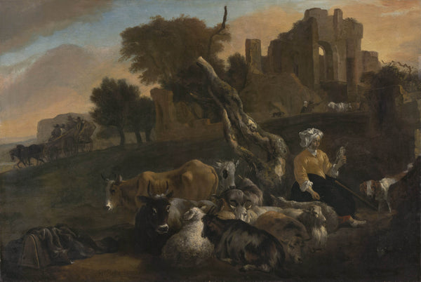 jan-baptist-weenix-1650-landscape-with-shepherdess-art-print-fine-art-reproduction-wall-art-id-ayuok59or