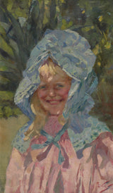 girolamo-nerli-1897-女孩在太陽帽藝術印刷品美術複製品牆藝術 ID-ayv5lkelq