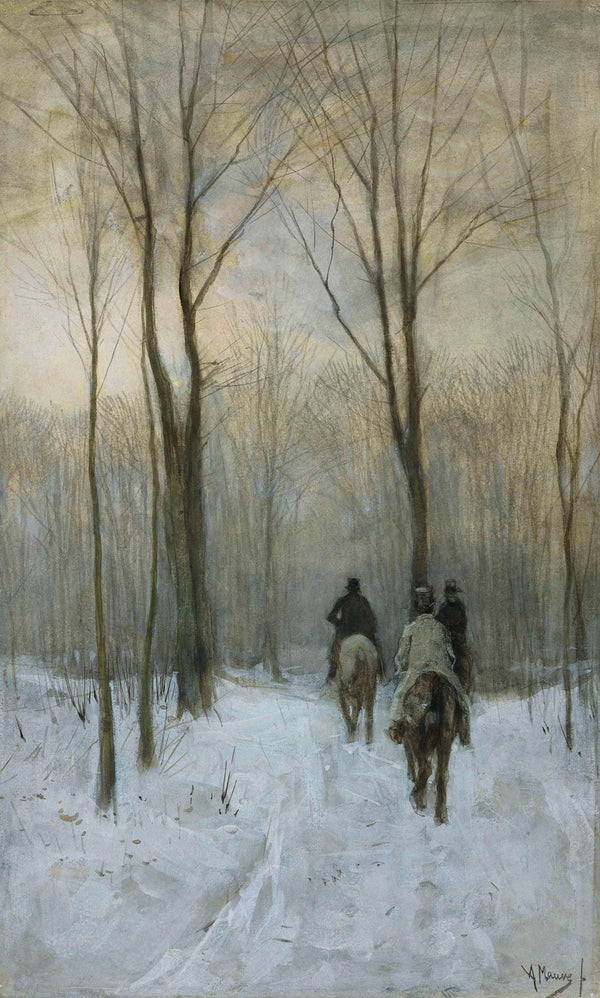 anton-mauve-1880-riders-in-the-snow-in-the-hague-forest-art-print-fine-art-reproduction-wall-art-id-ayvs2nem2