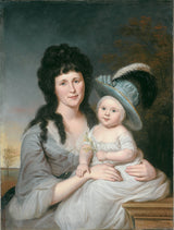 charles-willson-peale-1790-mrs-john-nicholson-hannah-duncan-and-john-nicholson-jr-stampa d'arte-riproduzione-d'arte-wall-art-id-aywxq57r8
