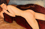阿梅代奧·莫迪利亞尼-1917-從後面斜倚-nu-couche-de-dos-藝術印刷-美術複製-牆壁藝術-id-ayx44fsk9