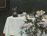 亨利·范汀·劳特（Henri-Fantin Latus）1873年，一张桌子的静物画角落打印了精美的艺术复制品墙上的艺术ID-ayzmp6rd4