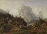 nils-bjornsen-moller-1864-turyści-w-górach-sztuka-druk-reprodukcja-dzieł sztuki-ścienna-id-az1735b8x