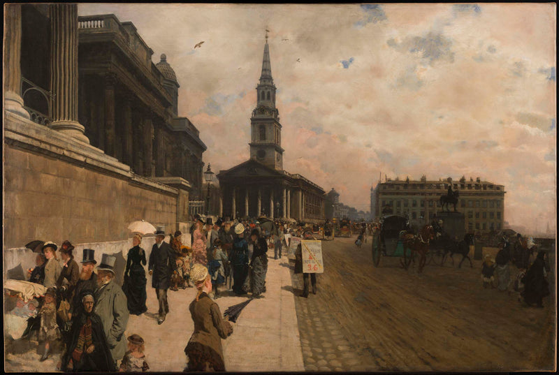 giuseppe-de-nittis-1878-the-national-gallery-and-the-church-of-saint-martin-london-art-print-fine-art-reproduction-wall-art