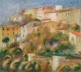 皮埃爾·奧古斯特·雷諾阿-1908-山上的房屋-山坡上的房屋群-藝術印刷品-美術複製品-牆藝術-id-az32bhteb