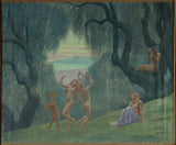 jean-francis-auburtin-1910-nimfa tánc-művészeti nyomtatás-képzőművészet-reprodukció-fal-művészet