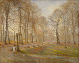西奥多·菲利普森-1886-晚秋日在哥本哈根北部的耶格斯堡鹿公园-艺术印刷-美术复制品-墙艺术-id-az5gmaxx2