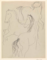 leo-gestel-1891-skissjournal-med-tre-studier-av-hästar-konsttryck-finkonst-reproduktion-väggkonst-id-az5zju50g