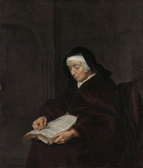 gabriel-metsu-1661-gammel-kvinde-mediterer-kunst-print-fin-kunst-reproduktion-vægkunst-id-az75eat4s
