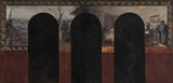 paul-emile-mangeant-1889-schets-voor-het-kantoor-van-de-prefect-van-het-stadhuis-van-parijs-de-aankomst-van-een-duif-verzorgen-voor-gewonde- kunst-print-kunst-reproductie-muurkunst