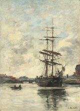 eugene-boudin-1895-ship-on-theques-art-print-fine-art-reproduction-wall-art-id-az8rzxsff