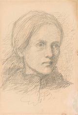 jozef-israels-1834-glava-dekle-tri-četrtine-na-desno-umetnostni tisk-fine-art-reprodukcija-stenska-art-id-az938hrfn