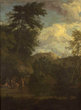 Johannes-Glauber-1680-Arcadian-scape-with-Dian-bathing-art-print-fine-art-reproduction-wall-art-id-azbbnvsgo