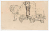 jozef-israels-1834-hestevogn-med-stående-mand-kunsttryk-fin-kunst-reproduktion-vægkunst-id-azcguosd8