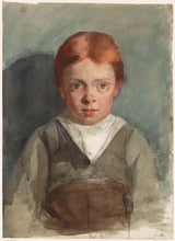 Therese-Schwartze-1861-portret-van-een-jongen-met-rood-haar-van-de-voorkant-kunstprint-fine-art-reproductie-muurkunst-id-azcl7alut