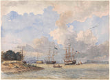 willem-anthonie-van-deventer-1834-maas-rotterdam-ameerika-ja-rootsi-laeva-kunstiprindiga-peen-kunsti-reproduktsioon-seinakunst-id-azcmr9jry