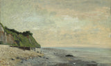 gustave-courbet-1865-cliffs-on-the-sea-coast-small-beach-sunrise-cliff-at-the-edge-of-the-sea-saw-little-beach-sunrise-art-print-fine-art-reproduction-wall-art-id-azd6l9112