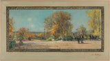 Pierre-vauthier-1902-旺夫鎮中學米歇爾露台的素描藝術印刷品美術複製品牆藝術