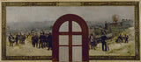 雷內-約瑟夫-吉爾伯特-1889-巴黎市政廳省長辦公室草圖，球-阿爾芒-巴貝斯的出發-國民警衛隊藝術印刷品美術複製品牆藝術聲明