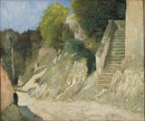 卡尔·弗雷德里克·希尔1876年在蒙特尼河畔卢蒙的陡峭上升，艺术印刷精美的艺术复制品，墙上的艺术编号为aziq1fprt